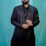 Black Plain Kurta For Men