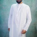 White Plain Kurta For Men