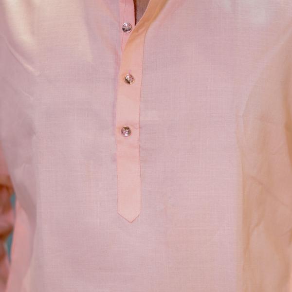 Peach Solid Kurta For Men Online