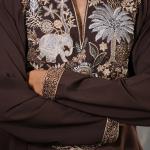 Regal Charm: Plum Elephant Handwork Kurta for Men
