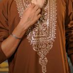 Teracotta Gold Work Kurta For Men