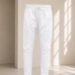 White Plain Ethnic Pants For Men