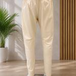 Beige Cotton Pants For Men