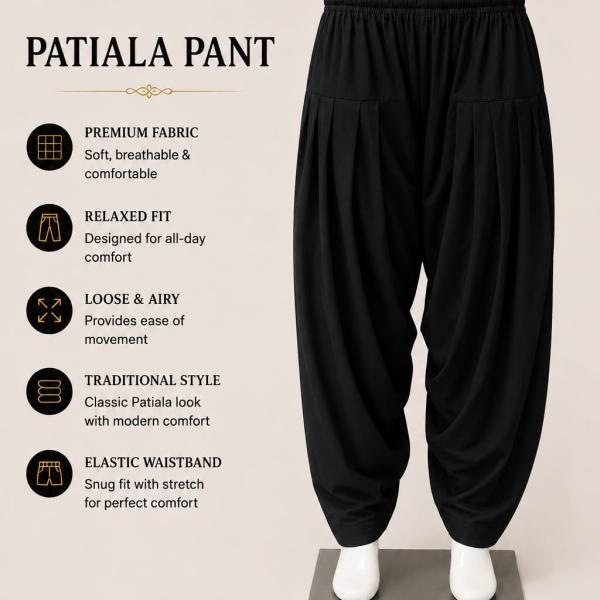 Black Patiala Pants for Men